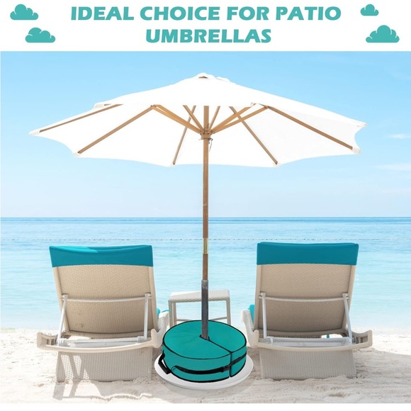 HMGDFUE Patio Umbrella Base Weight Bag, Weatherproof Umbrella Stand, 18" beach - Picture 4 of 14